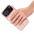 Dux Ducis tok iPhone 17 Pro Max készülékhez, Skin Pro, pánttal, kártyafoglalattal, rózsaszínű