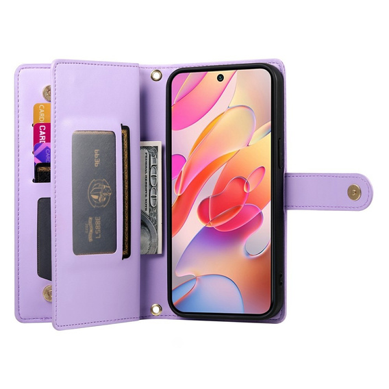 Pattintható tok a Samsung Galaxy A56 5G, Wallet Zipper Pocket, lila