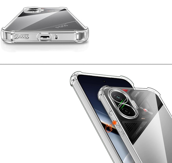Telefontok a Xiaomi Poco F7, Dropproof, átlátszó