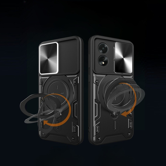 Páncélozott tok Oppo A18 4G / A38 4G, CamShield Slide, fekete