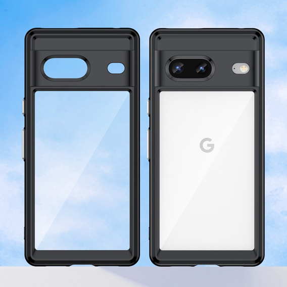 Tok Google Pixel 7 5G, Fusion Hybrid, kameravédelemmel, átlátszó / fekete