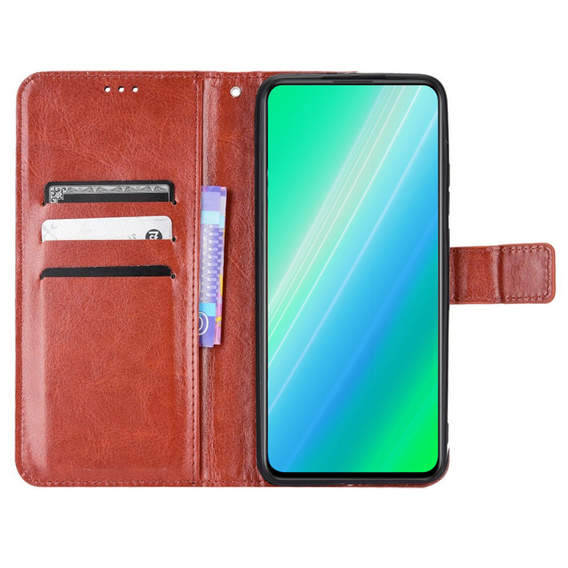 Pattintható tok a T Phone Pro 5G, Crazy Horse Wallet, barna