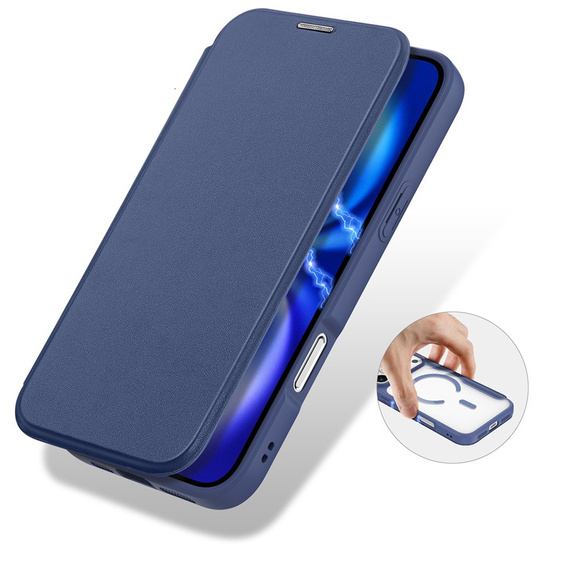 Dux Ducis tok iPhone 17 Pro-hoz, Skin X Pro, pánttal, MagSafe-hoz, tengerészkék