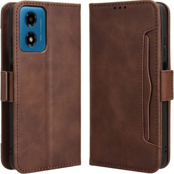 Pattintható tok a Motorola Moto E14, Card Slot, barna