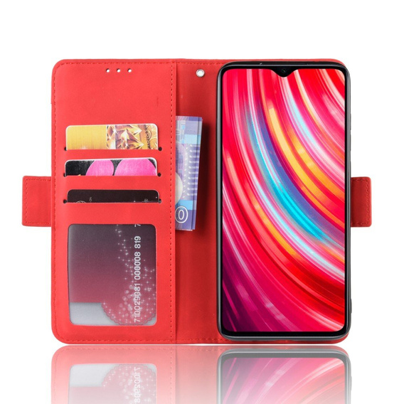 Pattintható tok a Xiaomi Redmi Note 8 Pro, Card Slot, piros