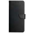 Pattintható tok a Realme C67, Split Leather Wallet, fekete