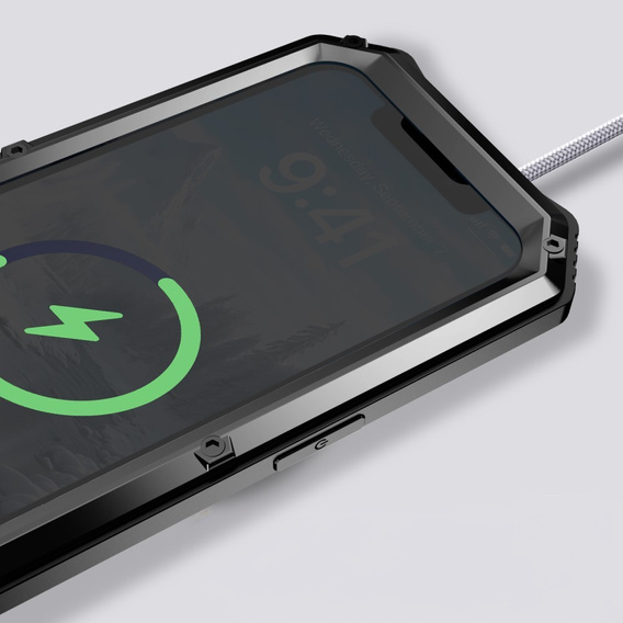 Páncélozott tok a iPhone 16E, R-JUST, fekete