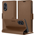 Tok Oppo A60, ERBORD Glossy Litchi, pénztárca patenttal, barna