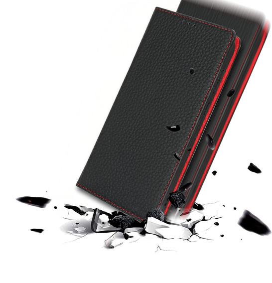 Pattintható tok a Samsung Galaxy S25 Edge, Litchi Skin Grain, fekete