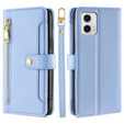 Pattintható tok a Motorola Moto G73 5G, Wallet Zipper Pocket, kék