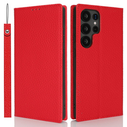 Pattintható tok a Samsung Galaxy S25 Ultra, Litchi Skin Grain, piros