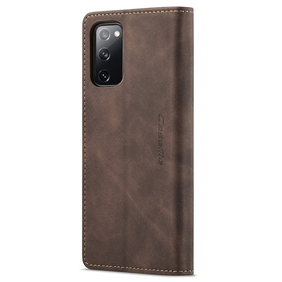 CASEME tok Samsung Galaxy S20 FE, Leather Wallet Case, barna