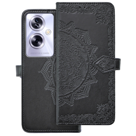 Pattintható tok a Oppo A79 5G, Mandala, fekete