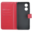 Pattintható tok a Oppo A58 4G, Crazy Horse Wallet, piros