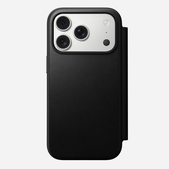 Nomad tok iPhone 17 Pro-hoz, Modern bőr fóliatok, fekete