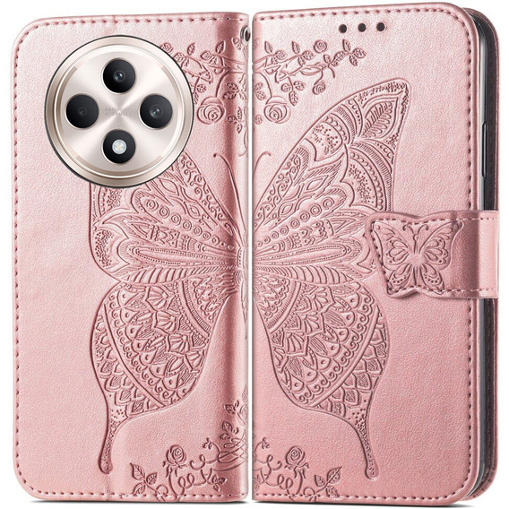 Pattintható tok a Oppo Reno 12FS / 12F, Butterfly, rózsaszín rose gold