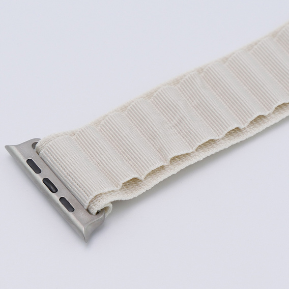 Nylon szíj Apple Watch 1/2/3/4/4/5/6/7/8/SE/ULTRA 42/44/45/45/49mm, bézs színű
