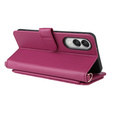 Tok patenttal a Samsung Galaxy S25 Edge-hez, Crossbody Leather Wallet, bordó