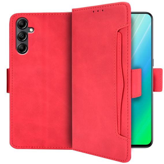 Pattintható tok a Samsung Galaxy A14 4G/5G, Card Slot, piros