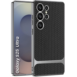 Telefontok a Samsung Galaxy S25 Ultra, GKK Woven Leather, fekete