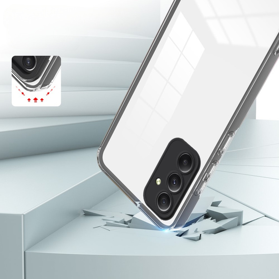 Tok Samsung Galaxy M34 5G, Fusion Hybrid, kameravédelemmel, átlátszó / fekete