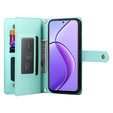 Pattintható tok a Realme 14 Pro+ 5G, Wallet Zipper Pocket, menta