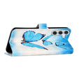 Pattintható tok a Samsung Galaxy A05s Wallet, Butterflies, kék
