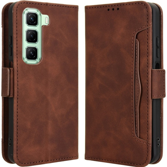 Pattintható tok a Infinix Hot 50 4G, Card Slot, barna