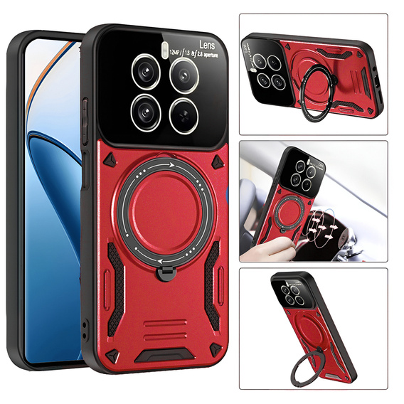 Páncélozott tok a Realme 12 Pro 5G / 12 Pro+ 5G készülékhez, Magnetic Ring, piros