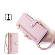 Pattintható tok a iPhone 14, Wallet Zipper Pocket, rózsaszín