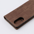 Telefontok a Oppo A78 4G, ERBORD Vintage, pénztárca patenttal, kávé