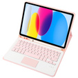 Tok + billentyűzet iPad 10.9 2022 10 Gen, TouchPad Pen Slot, rózsaszín rose gold
