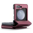 CASEME flip tok Samsung Galaxy Z Flip5 5G, Litchi Wallet, piros
