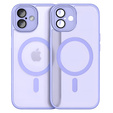 Tok iPhone 16-hoz, MagSafe, ERBORD Matt Case, lila + képernyőüveg