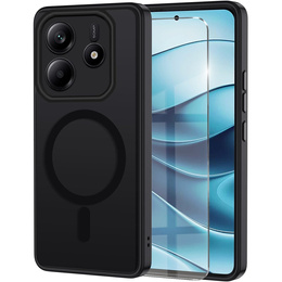 Tok Xiaomi Redmi Note 14 5G-hoz, MagSafe, ERBORD Matt Case, fekete + képernyőüveg