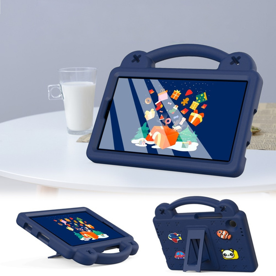 Gyermek tok Samsung Galaxy Tab A9, Cute Patterns, állvánnyal, sötétkék