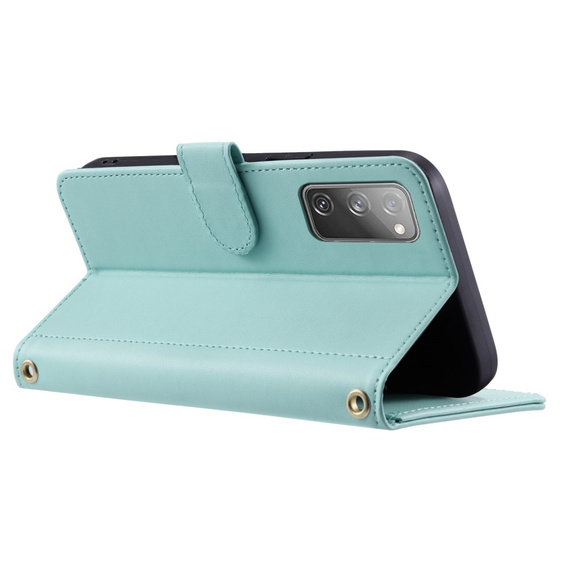 Flap tok Samsung Galaxy S20 FE, Rhombus Crossbody Leather, zöld