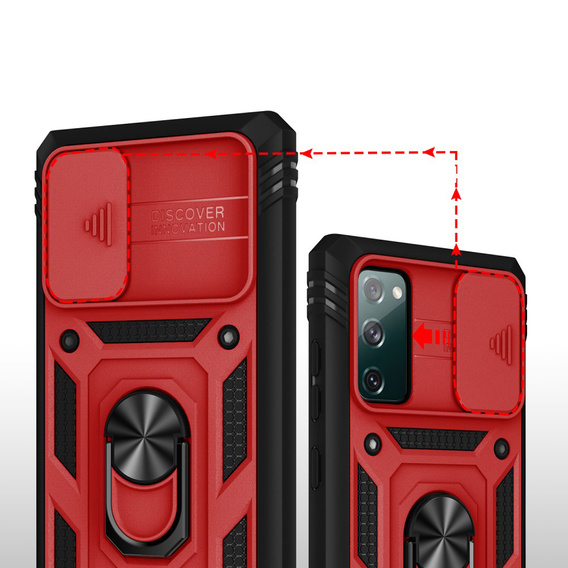 Telefontok a Samsung Galaxy S20 FE, CamShield Slide, piros