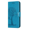Pattintható tok a Motorola Moto E22 / E22i, Wallet, tree i sowy, kék