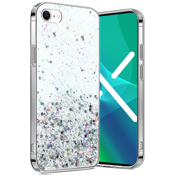 Telefontok a iPhone 7/8/SE 2020/SE 2022, Glittery, átlátszó