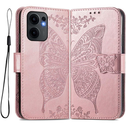 Pattintható tok a Oppo Reno 13F / Oppo Reno 13FS, Butterfly, rózsaszín rose gold