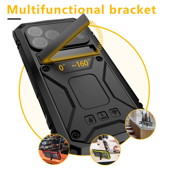 R-JUST tok állvánnyal és beépített üveggel iPhone 17 Pro készülékhez