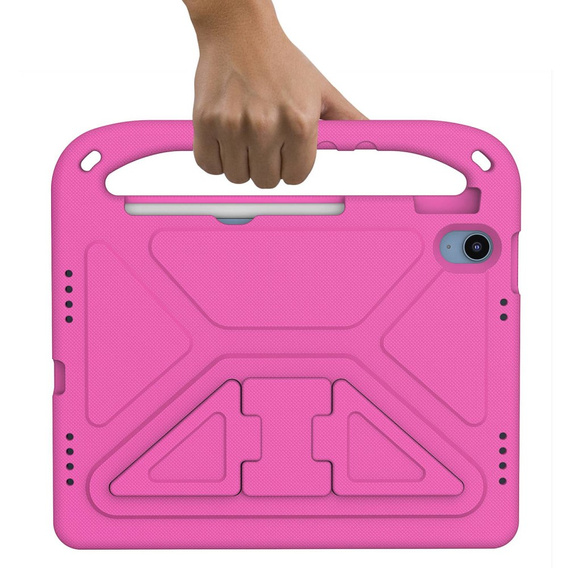 Gyermek tok iPad 11" 2025 A16 (11 gen.) / iPad 10.9" 2022 (10 gen.), fogantyúval, rózsaszín