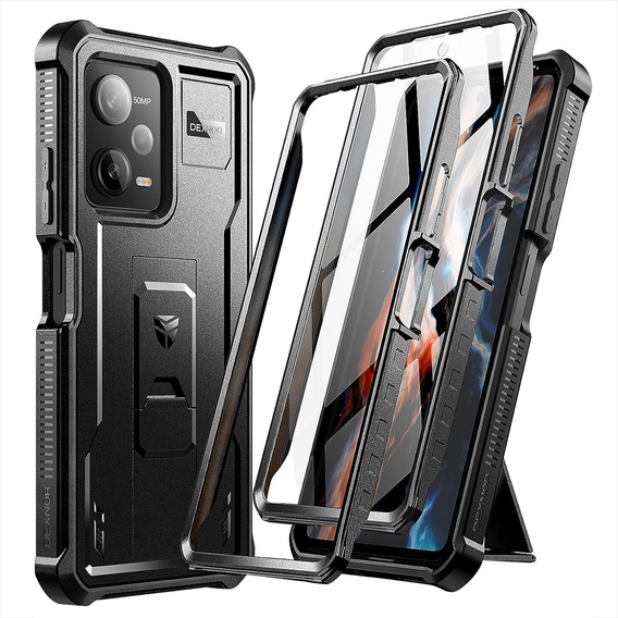 Páncélozott tok a Xiaomi Redmi Note 12 Pro 5G / POCO X5 Pro 5G, Dexnor Full Body (Two Frames), fekete