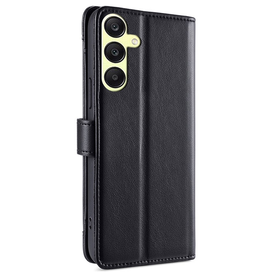 Pattintható tok a Samsung Galaxy A25 5G, Wallet Zipper Pocket, fekete