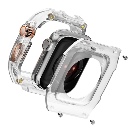 Szilikon szíj tokkal az Apple Watch 1/2/3/3/4/4/5/6/7/8/9/10/SE/Ultra/Ultra 2 42/44/45/49MM órához