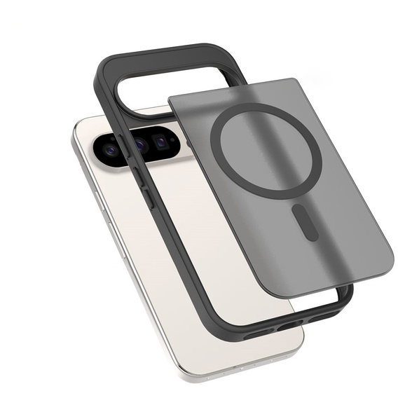 Matt tok Google Pixel 10 / 10 Pro, MagSafe-hoz, áttetsző fekete