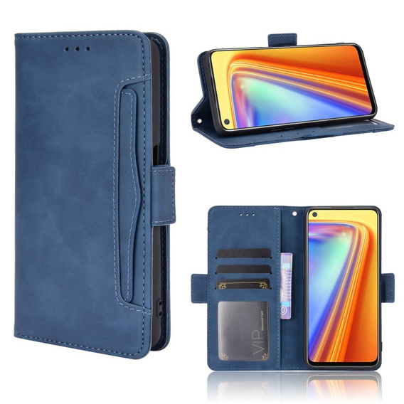 Pattintható tok a Realme 7, Card Slot, kék