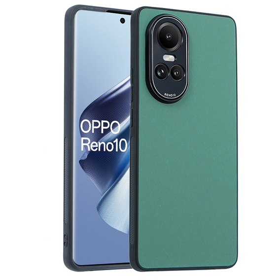 Bőr tok Oppo Reno 10 / 10 Pro, leather hybrid, zöld