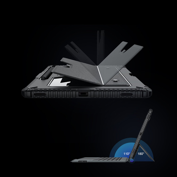 Tok + billentyűzet Galaxy Tab S8+ / Tab S7 +/ Tab S7 FE, NILLKIN Bumper Pen Slot, fekete